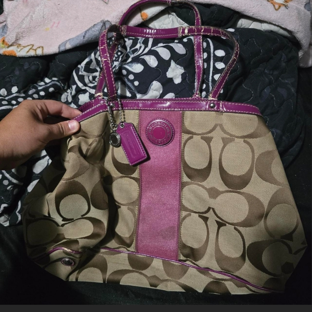 Brown and Purple Signature Tote